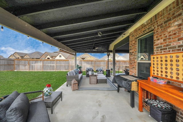 view of patio featuring outdoor lounge area