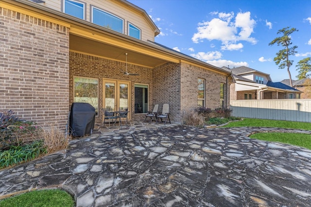 view of patio with area for grilling