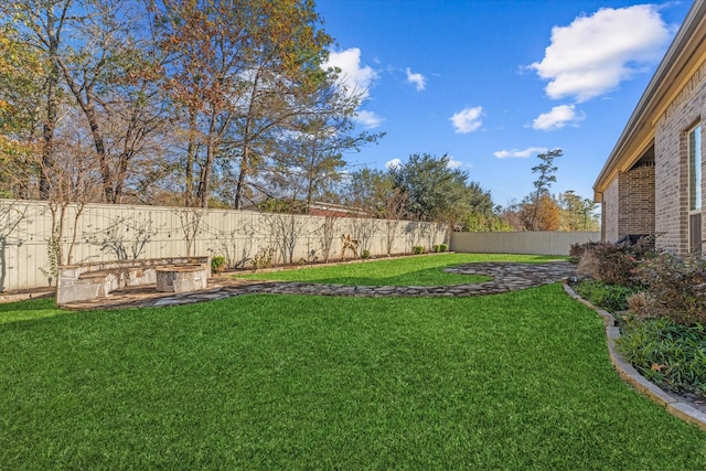 view of yard with a patio area