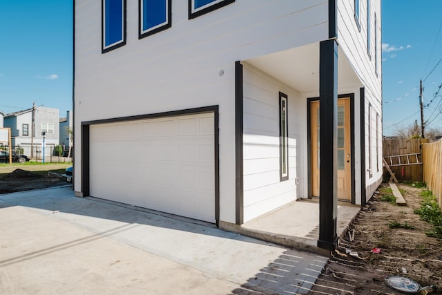 view of garage