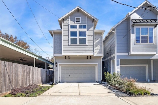 view of front facade featuring a garage