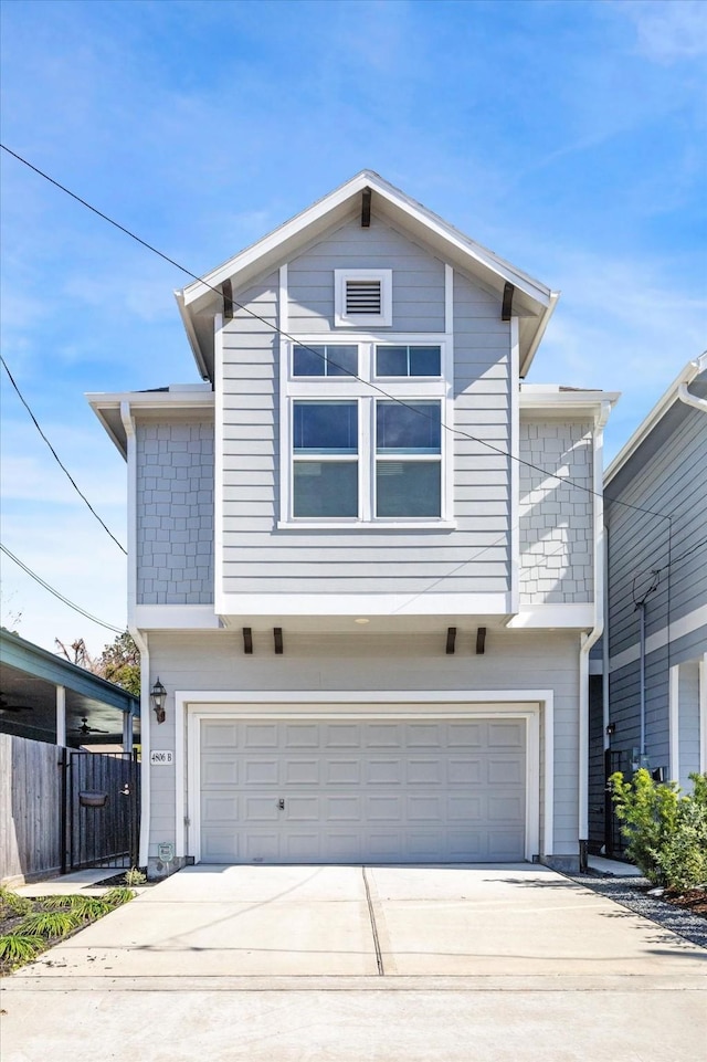 view of front of home featuring a garage