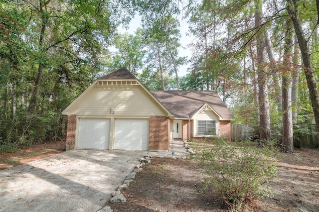 view of front of house with a garage