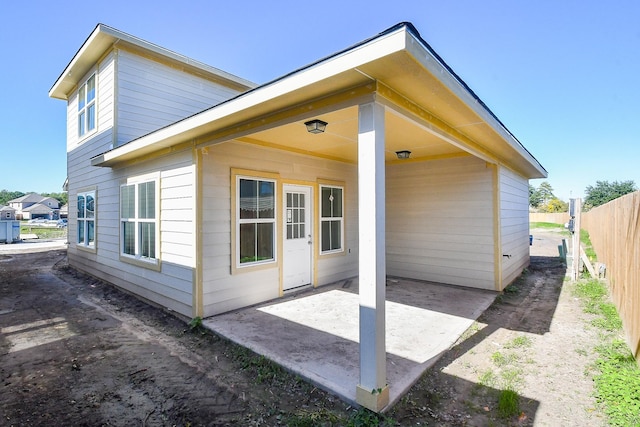 back of house featuring a patio area