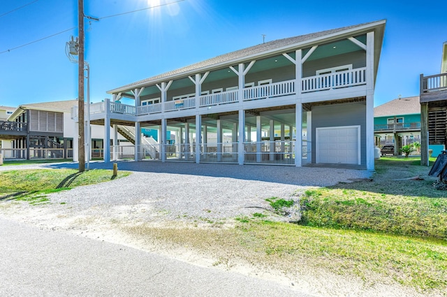 exterior space with a garage