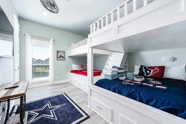 bedroom featuring light hardwood / wood-style floors