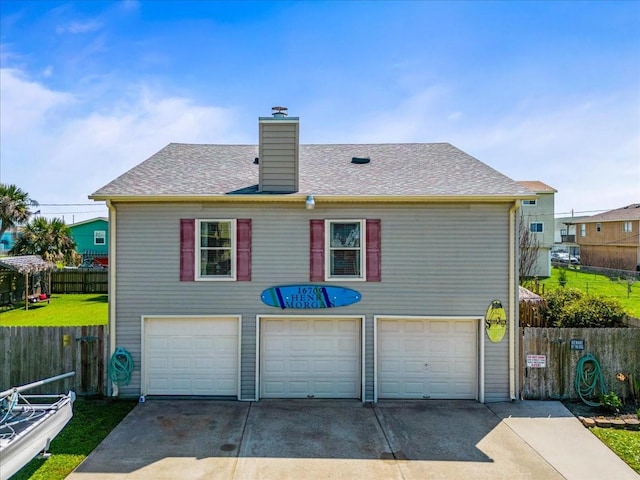 exterior space featuring a garage