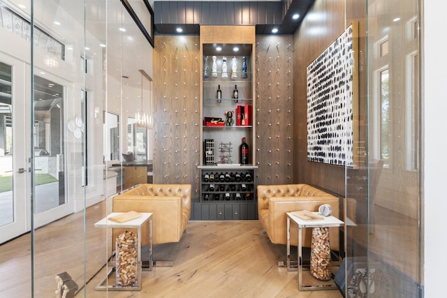 wine room featuring light wood-type flooring