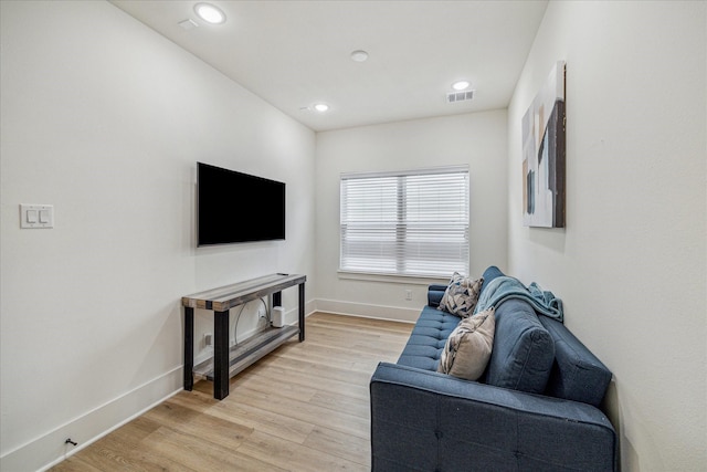 living room featuring light hardwood / wood-style flooring