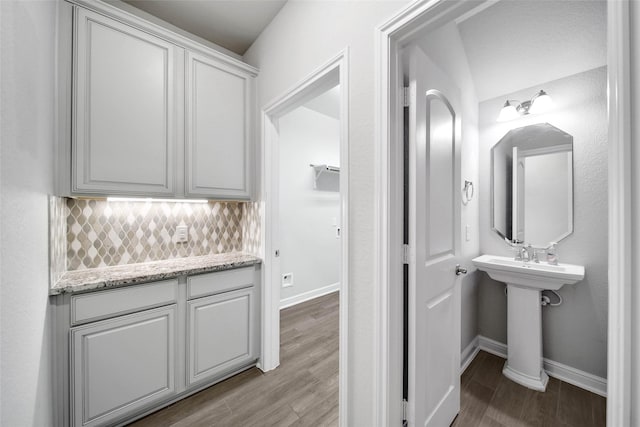 interior space with decorative backsplash