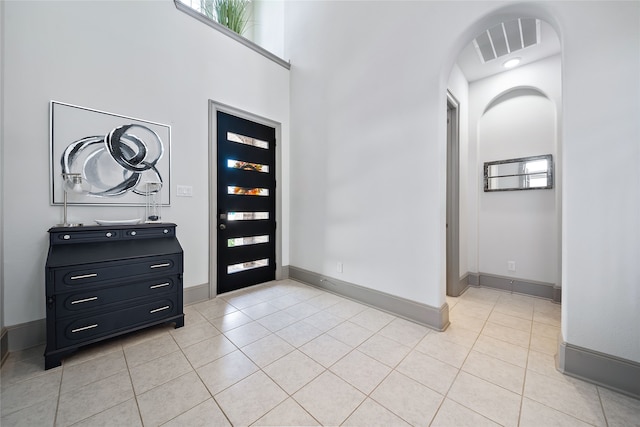 view of tiled entrance foyer