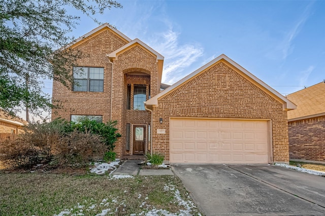 front of property with a garage