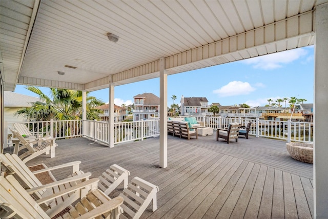 deck featuring an outdoor hangout area