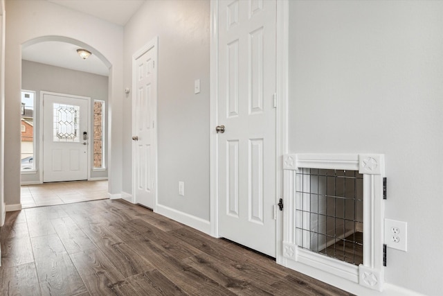 entryway featuring dark hardwood / wood-style flooring