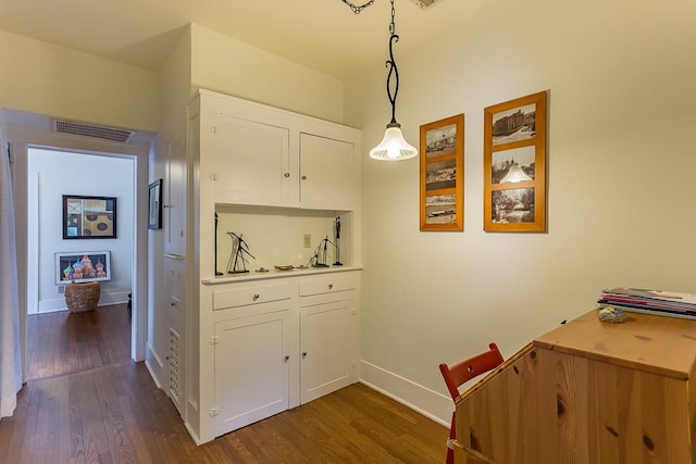 hall featuring dark hardwood / wood-style flooring