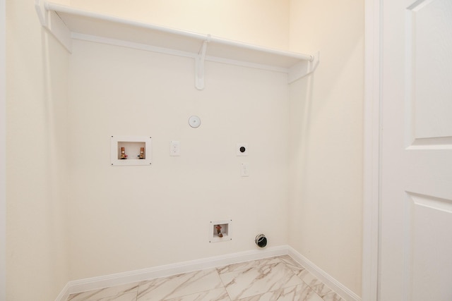 laundry room featuring gas dryer hookup, washer hookup, and hookup for an electric dryer