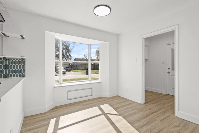 interior space with light hardwood / wood-style flooring