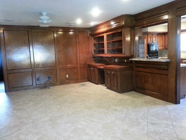 kitchen featuring built in desk