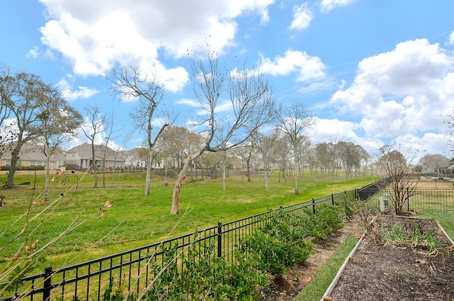 view of yard with a rural view