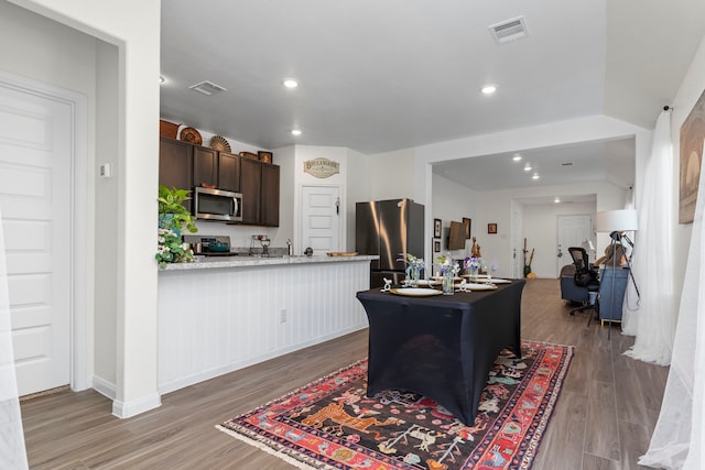 interior space featuring wood-type flooring