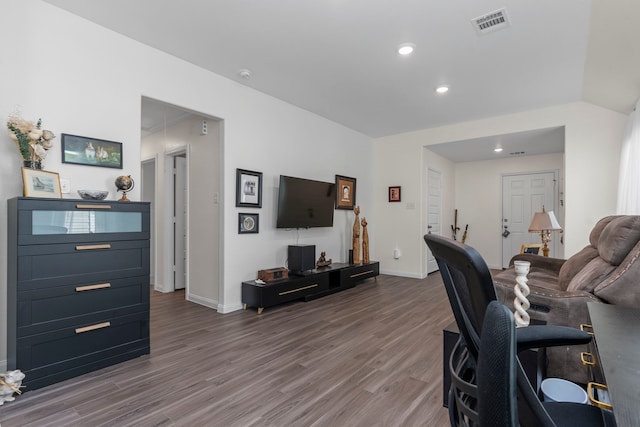 living room featuring hardwood / wood-style flooring