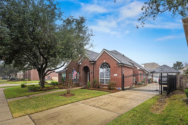 view of front of home with a front yard