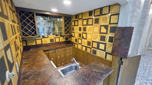 wine room with indoor wet bar