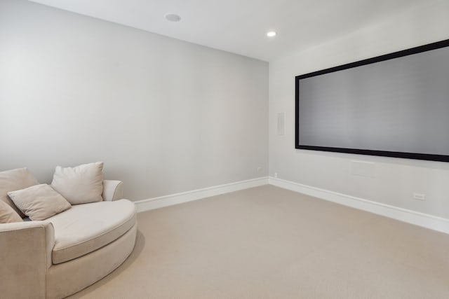 view of carpeted home theater