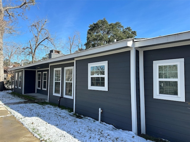 view of snowy exterior