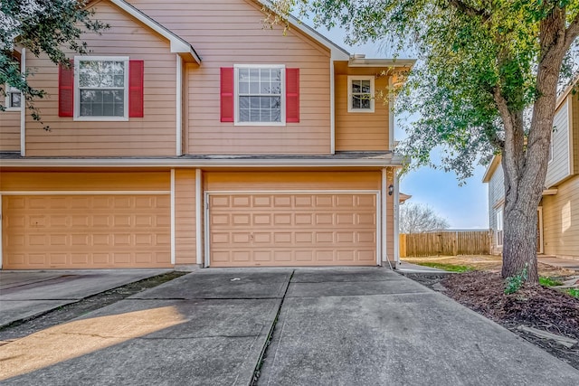 view of property featuring a garage