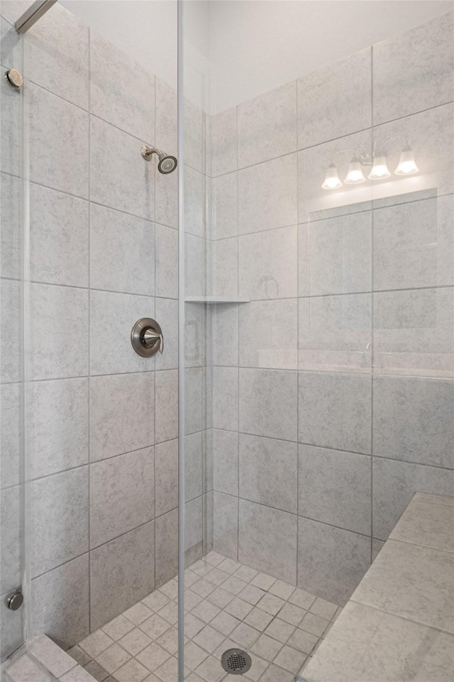 bathroom featuring walk in shower