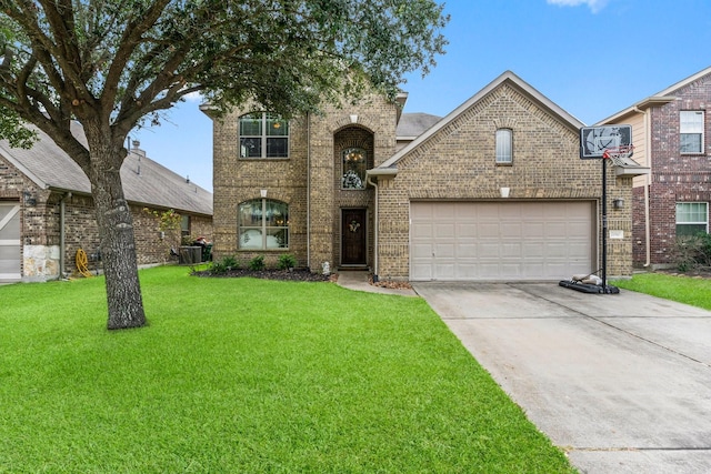 view of front of house with a front lawn