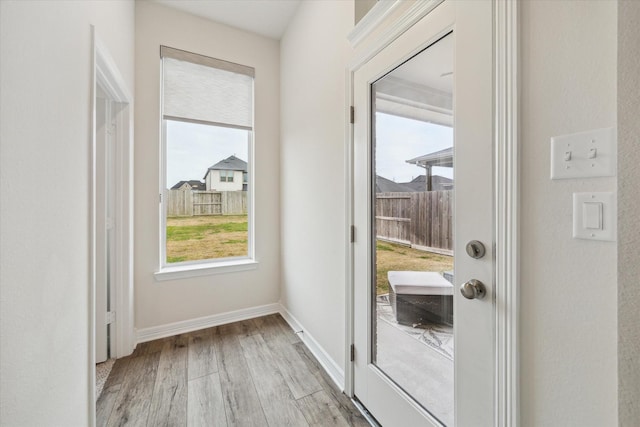 entryway featuring light wood-type flooring