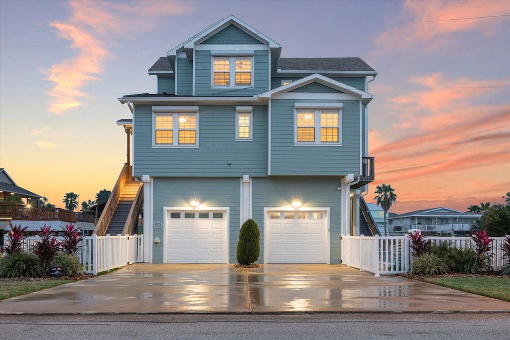 view of front facade with a garage