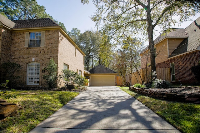 view of property exterior with a lawn