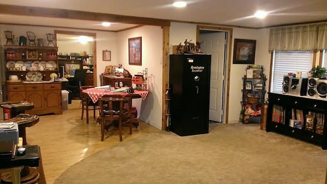 dining space featuring light hardwood / wood-style flooring