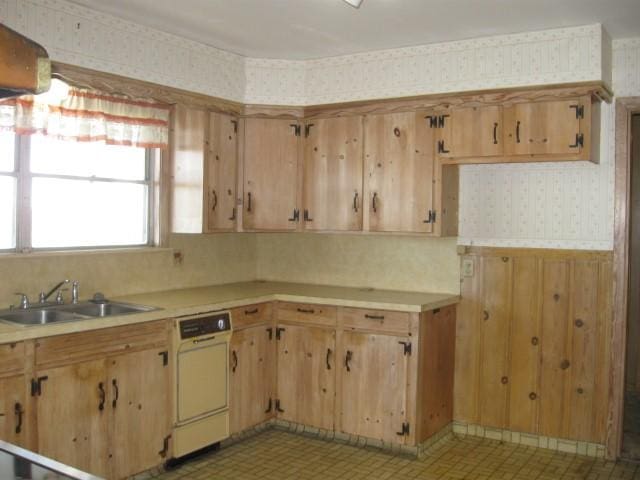 kitchen with dishwashing machine and sink