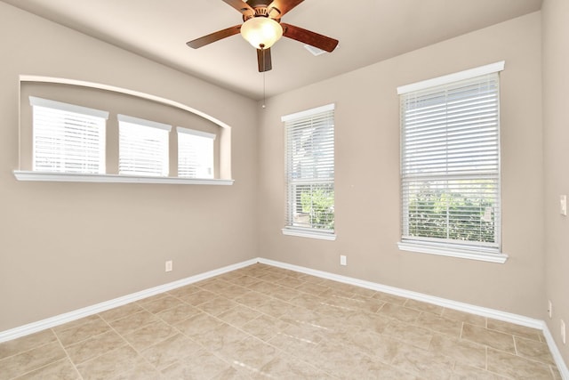 empty room with ceiling fan