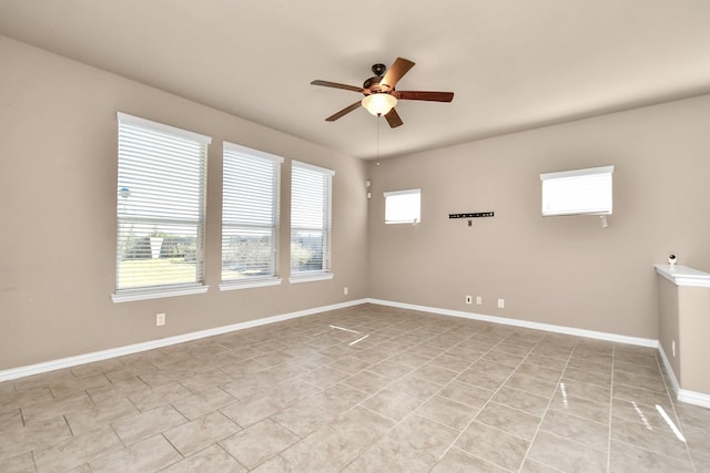 unfurnished room featuring ceiling fan