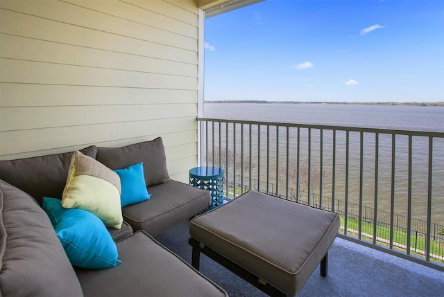 balcony with a water view