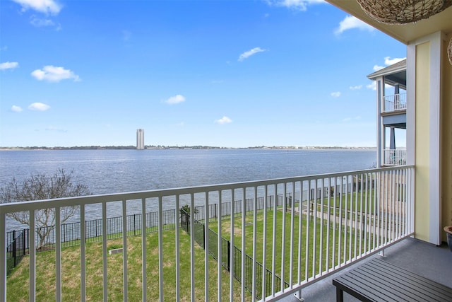 balcony with a water view