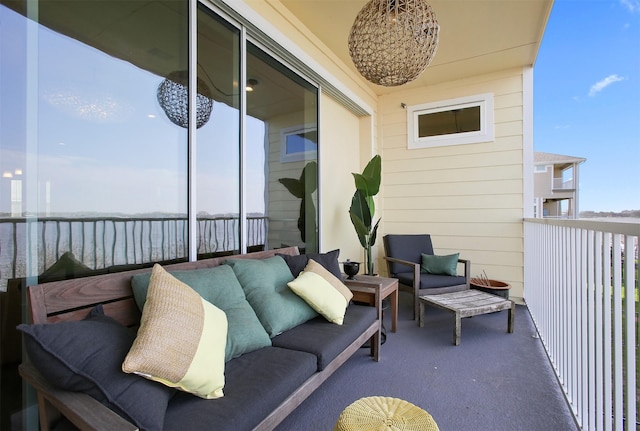 balcony with an outdoor hangout area