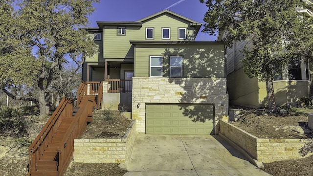 front of property featuring a garage