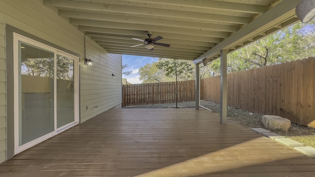 deck featuring ceiling fan