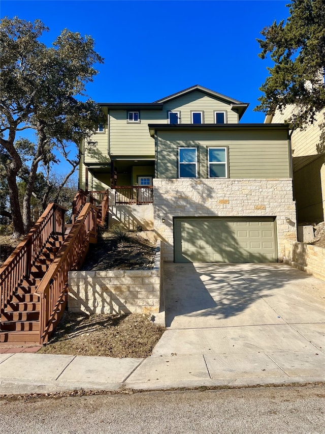 front of property featuring a garage