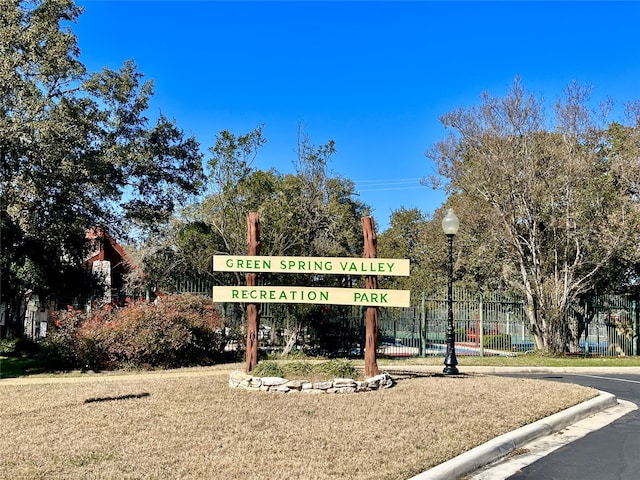 view of community sign