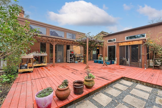 deck with a pergola