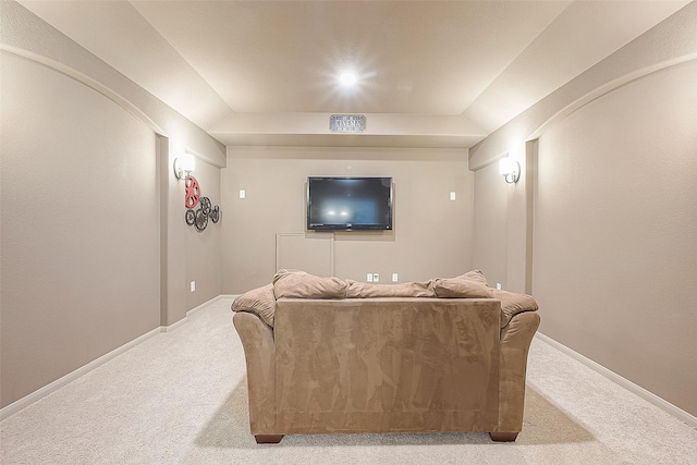 view of carpeted home theater