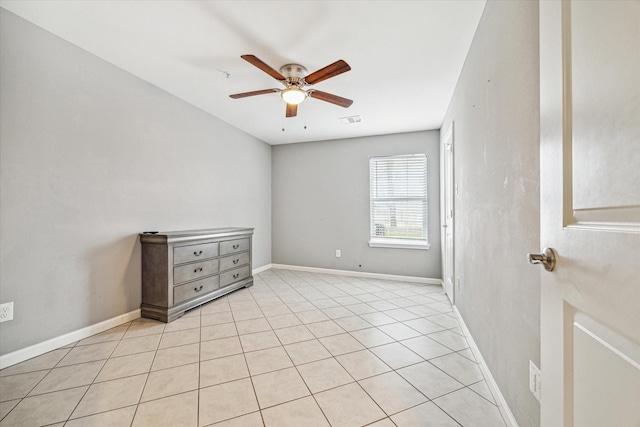 spare room with ceiling fan