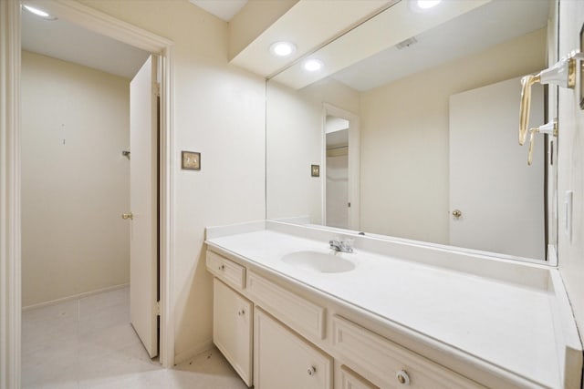 bathroom featuring vanity and tile patterned floors